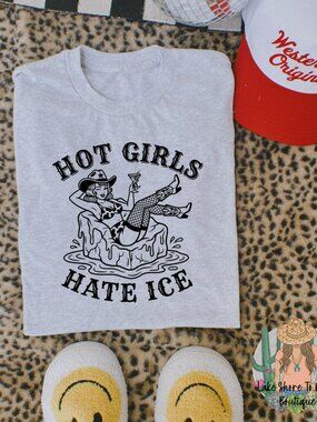 Hot girls hate ice western grunge tee